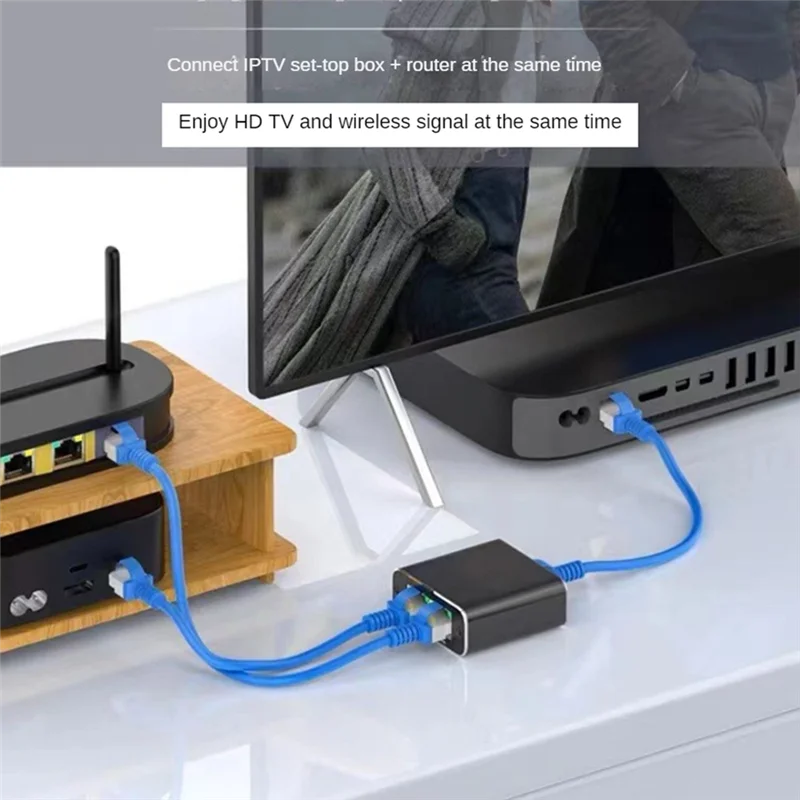Excellent-Gigabit Ethernet Splitter 1 In 2 Out, 1000Mbps- LAN/Internet Cable Splitter - Cat5/6/7 Splitte, RJ45 Network Extension