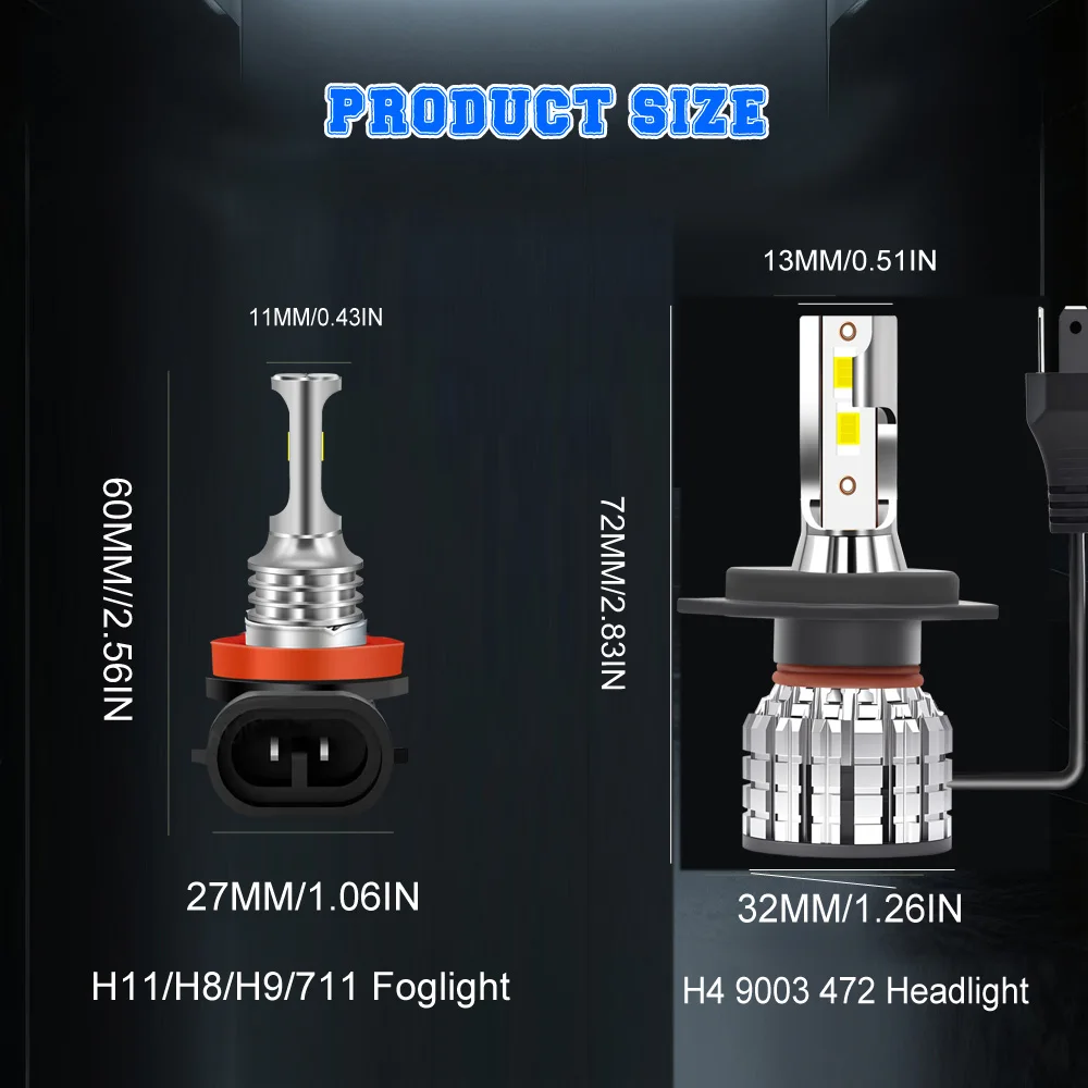 H4 H11 Hi Dimlicht Koplamp Zijlampen simuleren het halogeenlichtgevende principe Voor FIAT PANDA (312 319) 2012 2013-2022