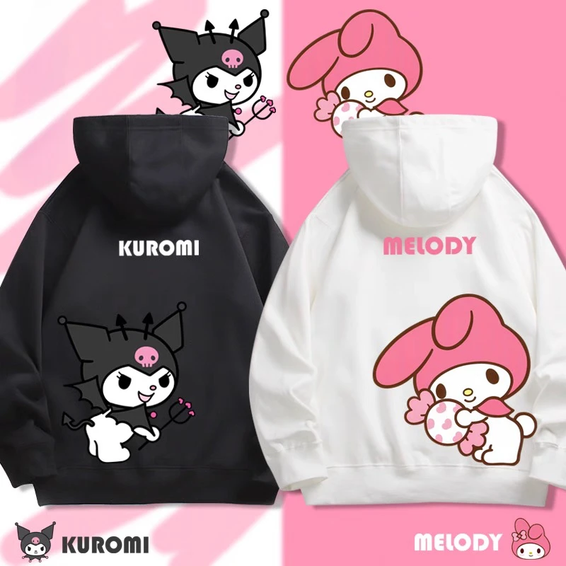 Sanrio Kuromi My Melody Couple Hooded Sweater Male Female Teen 2025 Autumn/Winter Hoodie Long Sleeve Top Casual Loose Sweater