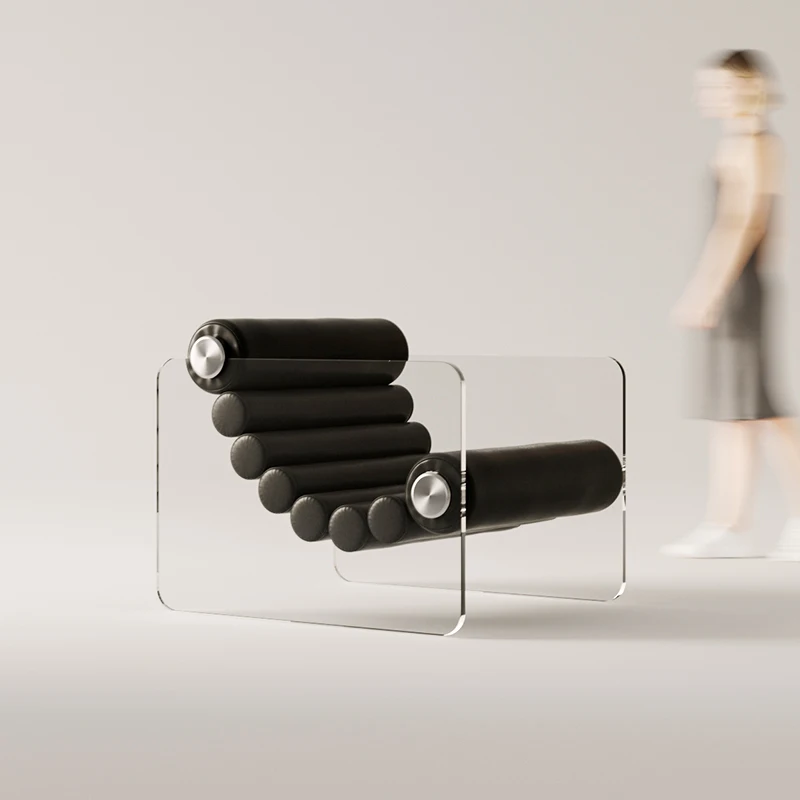 

Transparent acrylic living room casual single sofa chair to chair designer recliner