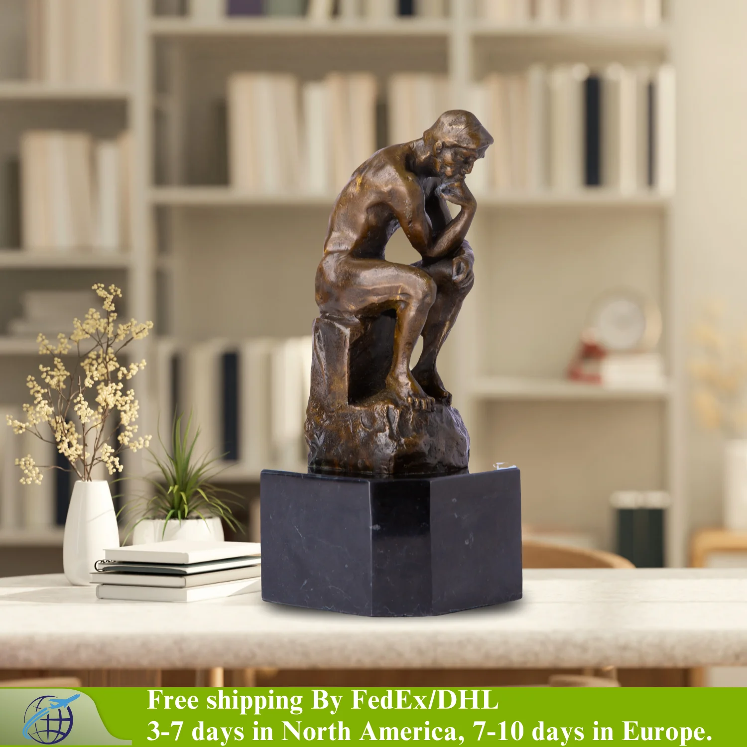 Famous The Thinker Bronze Statue Auguste Rodin Thinker Man Sculpture Reproduction Handcrafts Classic Home & Office Decor Gift