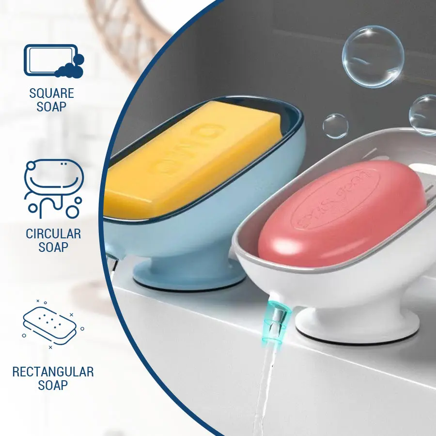 

Мыльница 2-в-1 с дренажным отверстием и держателем для губки | Быстрое дренажное действие | Органайзер для раковины в ванной и на кухне | Для мыльных губок и скребков