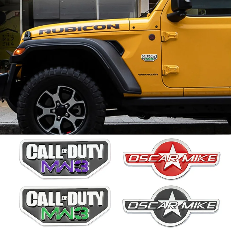 

3D Metal Call Of DUTY MW3 Emblem Badge Stickers Car Styling for Jeep Wrangler Liberty Grand Cherokee PHEV Patriot Compass Dodge