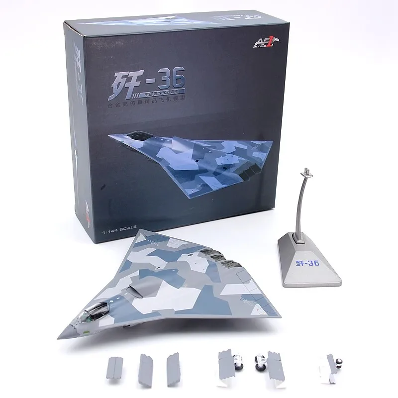 

Diecast 1/144 Scale AF1 J-36 Chinese 6th Generation Aircraft Cut Crack Coating Alloy Finished Fighter Jet Model Toy Gift