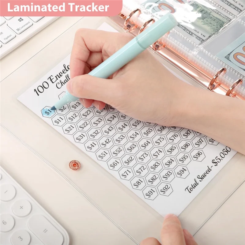 

2PCS 100 Envelope Challenge Binder Easy And Fun Way To Save 5, 050 - Savings Challenges Binder, Budget Binder