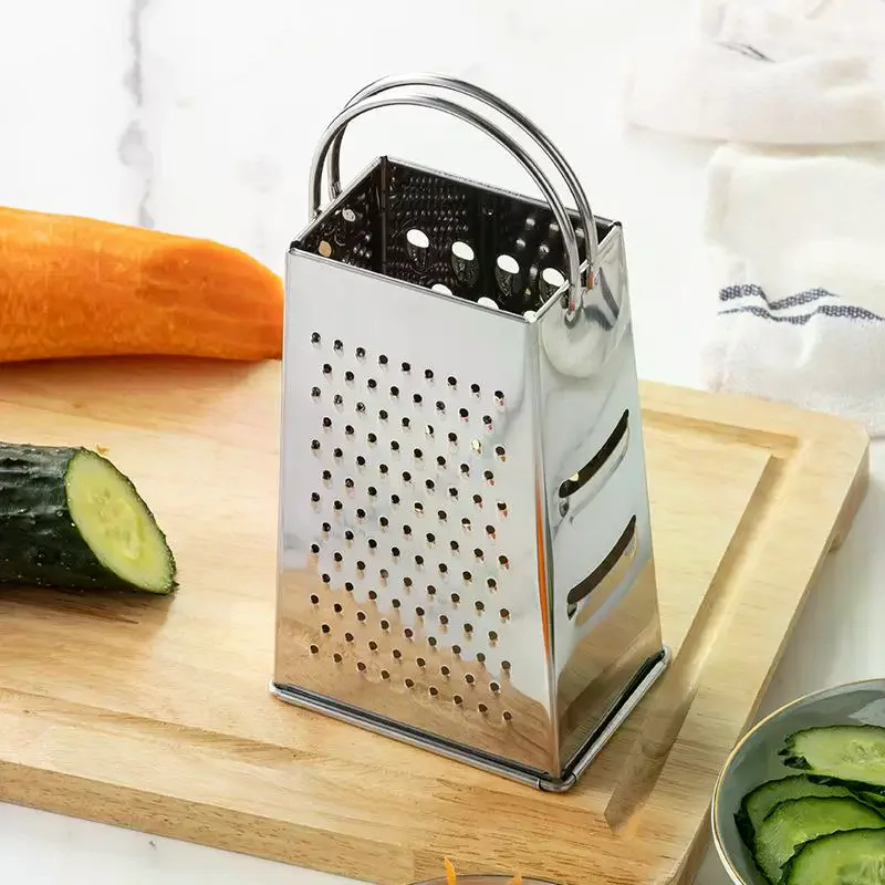 New Stainless Steel Grater Multi-functional Thickened Stainless Steel Vegetable Slicer Four-sided Potato Slicer With Hand Guard