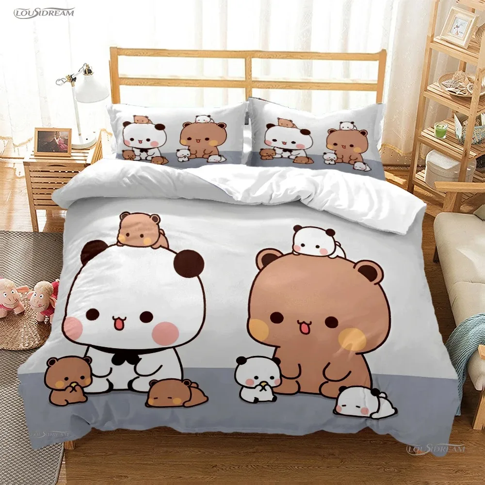 Bubu Dudu Cartoon Bear Panda Duvet Cover Cute kawaii Bedding sets Soft Quilt Cover and Pillowcases Single Double Queen King Kids