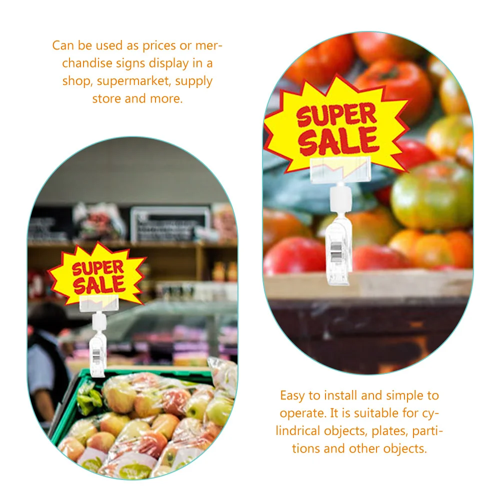 25pcs Ad Clip Sign Holder Adjustable For Price Tags Labels Menu Display Shelf Use Plastic Sign Clips Merchandise Holder Retail