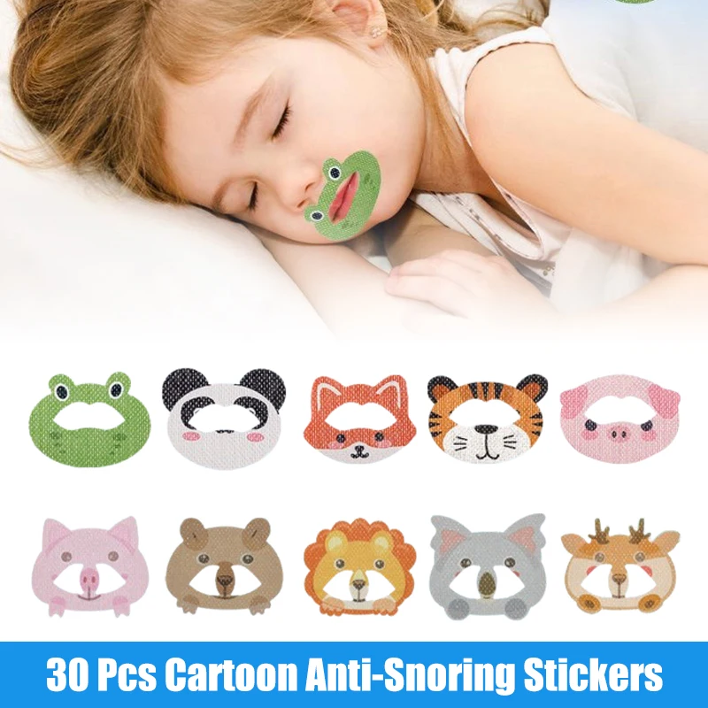 

30PCS Kids Cartoon Anti-Snoring Stickers Sleeping Closed-mouth Stickers Breathing Correction Patch Shut Up Patch Orthosis Tape