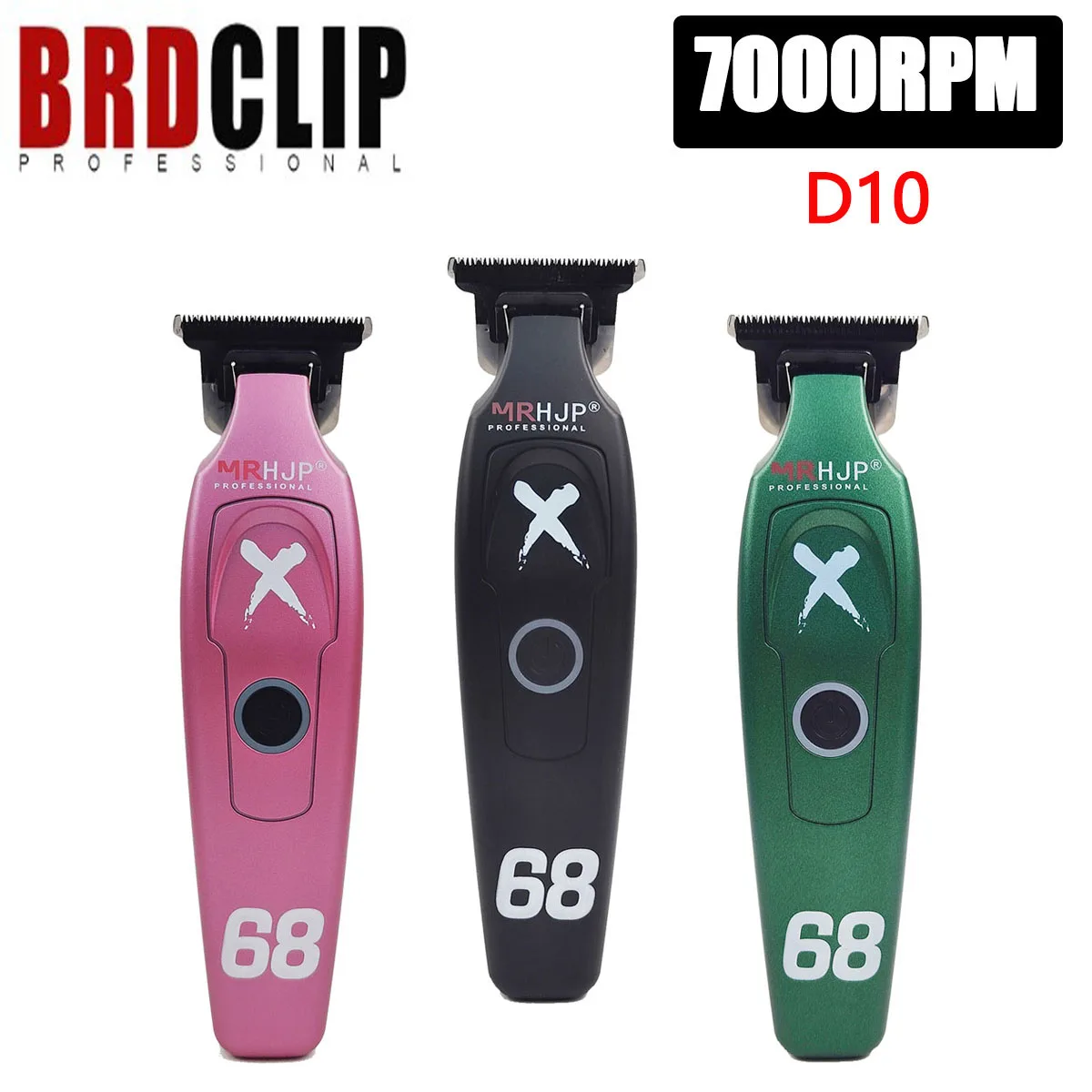 

D10 7000RPM 3 Colors Professional Men's Hair Salon Hairdresser Sculpted Push Corner DLC Coating 0 Blades High Speed Low Noise