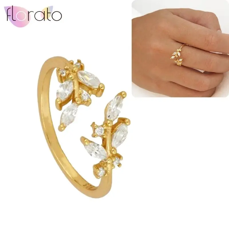 Women's 24K Gold Plated Adjustable Open Hug Ring