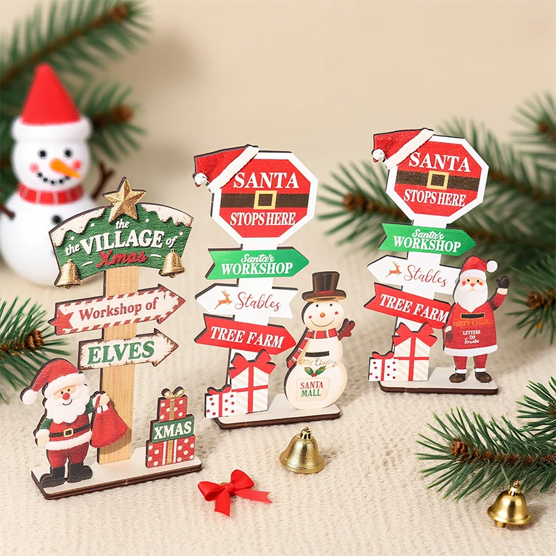 الحلي الخشبية لعيد الميلاد سانتا كلوز ثلج عيد الميلاد ديكور المنزل السنة الجديدة ديكور سطح المكتب نافيداد