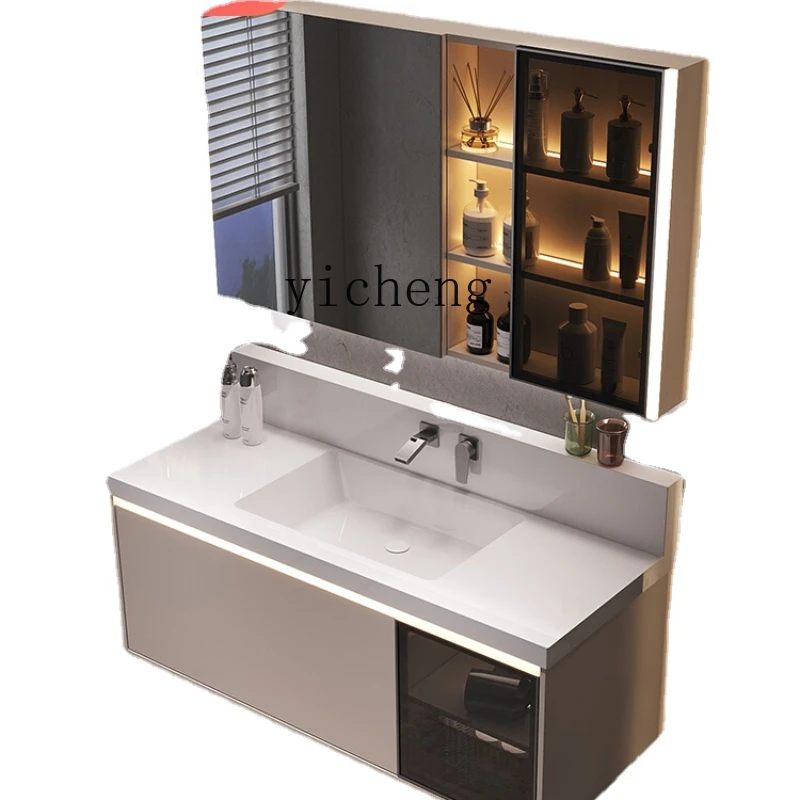 YY Folding Faucet Bathroom Cabinet Light Luxury Whole Washbin Washstand Washbasin Cabinet