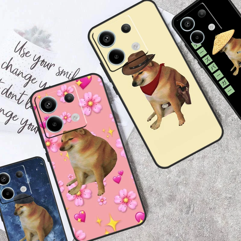 Funny Cheems Doge Case For Redmi Note 13 Pro Plus 9 10 11 12 Pro 10S 11S 12S Redmi 12 9C 10C 12C 13C Cover