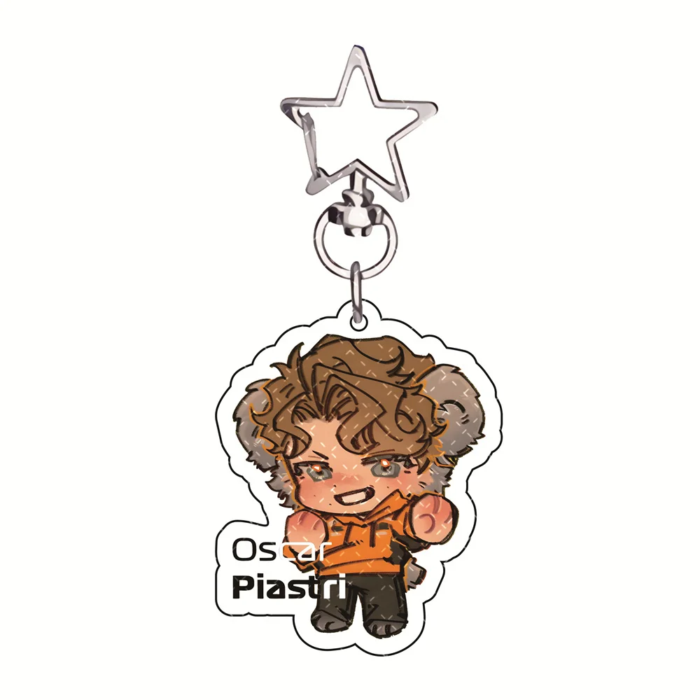Grand Prix 6cm Acrylic Keychain Chibi Cat Ear Racing Driver Motorsport Car Key Ring Bag Pendant Racing Fans Collectible Gift
