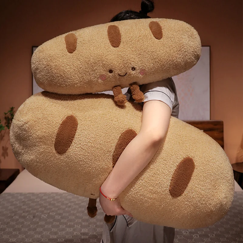 Baguette pane francese cuscino lungo farcito marrone cibo Snack cuscino cuscino supporto per la schiena Plushie Peluche regalo di compleanno per bambini