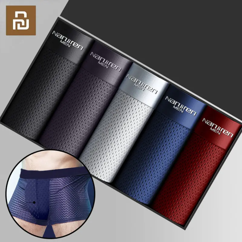 Youpin 4pcs Men's Panties Man Underwear Boxer Shorts Men Boxer Men Ropa Interior Calzoncillos Breathable Bamboo Hole Large Size