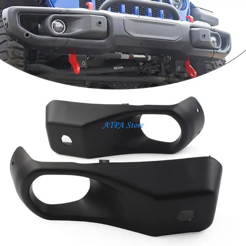 

U13C Left Right Car Front Bumper Fog Lamp Bezels Frame Cover Abrasion Resistant 2Pack