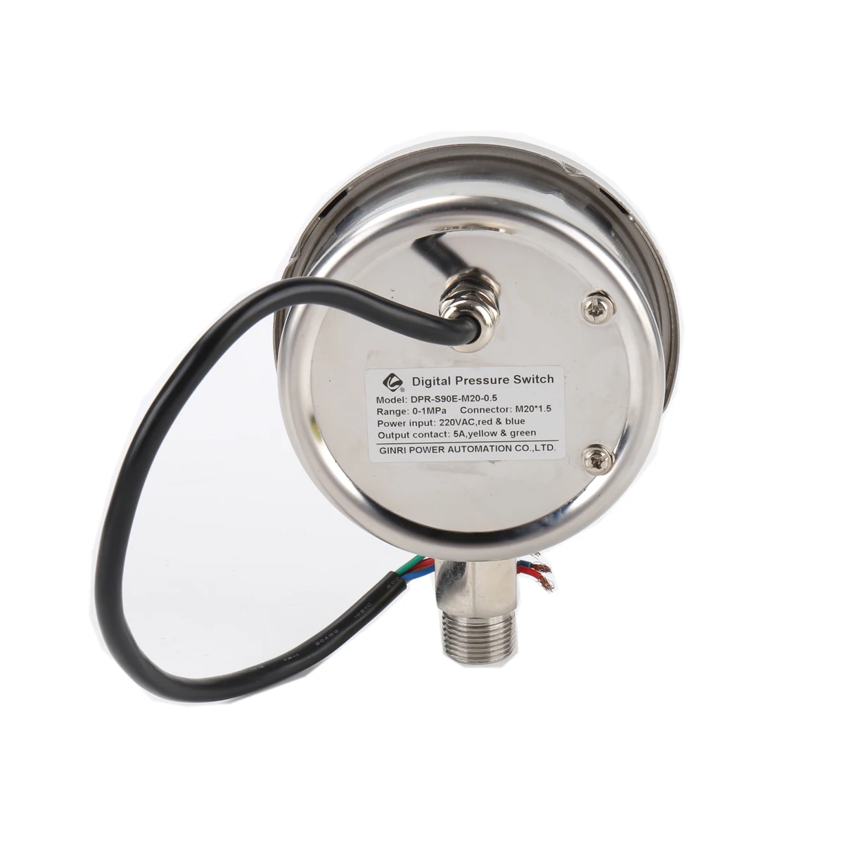 Pressostat en acier inoxydable 0-1Mpa PSI KGF/CM2, contrôleur de pression numérique réglable