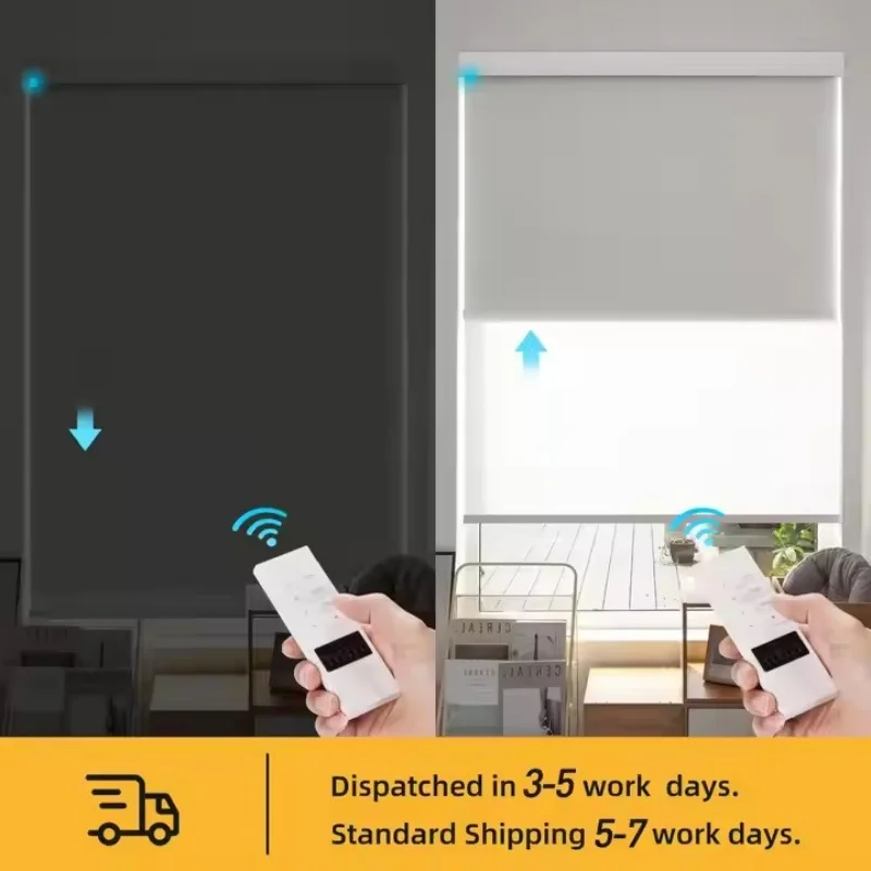 Fornitura in fabbrica Copertura quadrata Tessuto impermeabile Motore ricaricabile Collegare il telefono Alexa Tenda a doppio rullo motorizzata per Windows