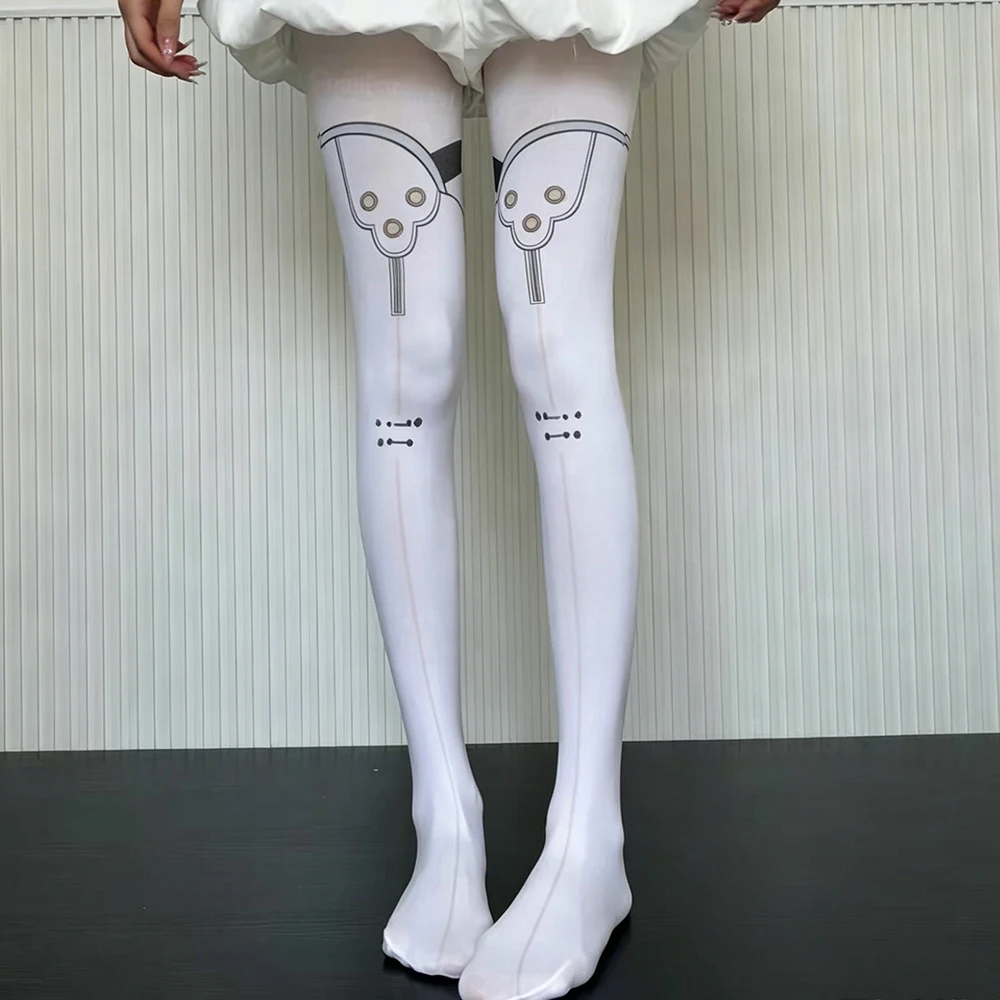 Wuthering Waves Jinhsi Cosplay Printed Pantyhose High Elastic Stockings Olita Over Knee Socks Anime Thigh Stockings