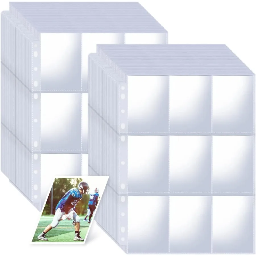 

1800 Pockets Card Sleeves Binder Sheets DoubleSided Trading Card Pages Sleeves Clear Baseball Card Sleeves for 3 Ring Binder Fi