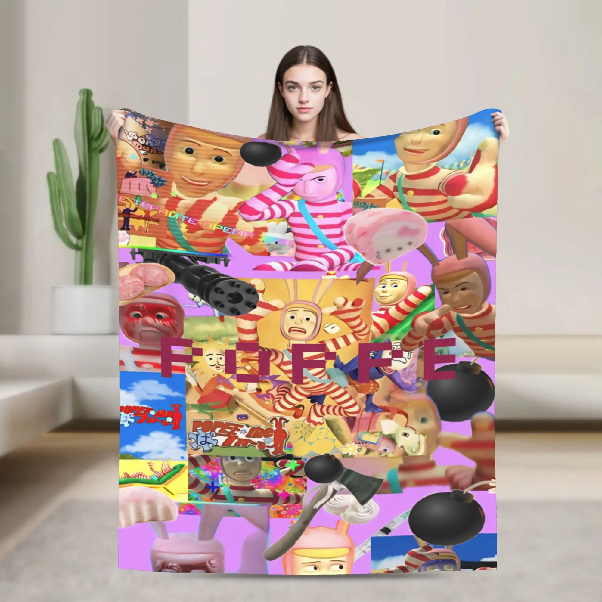 Popee the Performer Merch Blanket Lightweight Thin Coral Fleece Plush  Throw Blanket Relax Rug Piece