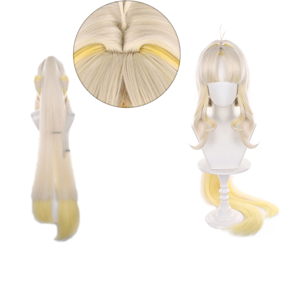 100cm Long Gradient Clip Ponytail Suisui Cosplay Wig Heat Resistant Synthetic Hair Role Play Wig Carnival Costumes Accessories