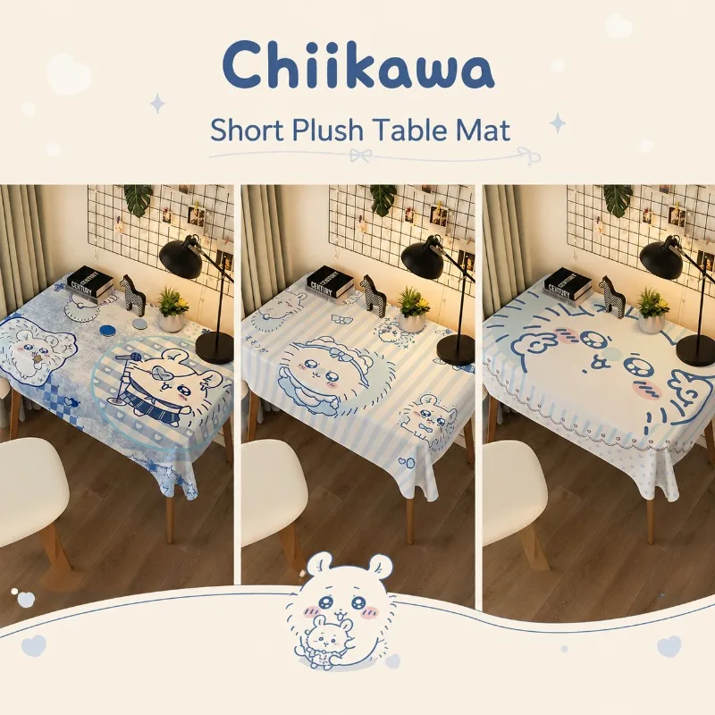 

Kawaii Chiikawa Momonga Short Plush Table Mat Soft Desk Mat Wear Resistant Easy To Clean Desktop Pad for Dormitory Computer Desk