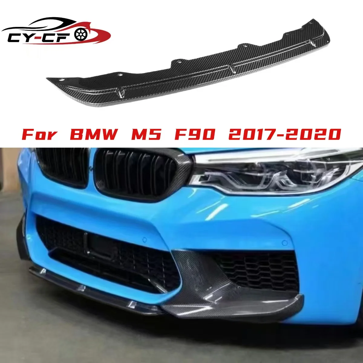 

For BMW M5 F90 2017-2020 MP Style Carbon Fiber Front Lip Bumper Lip Separator Chin Spoiler wrap angle Front Bumper corner