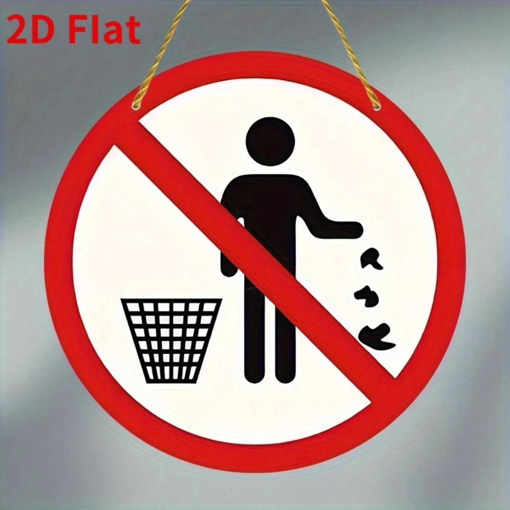 2D Metal Sign, Round Metal Wall Art Warning Sign, Office Mall Motel Decor Gift, 20x20cm 8x8 Inch