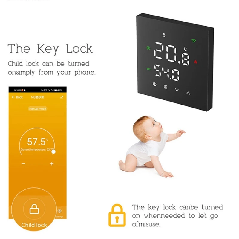 Tuya Wifi Smart Thermostat Smart Gas Boiler Heating Temperature Controller Switch For Google Home Alexa Alice B