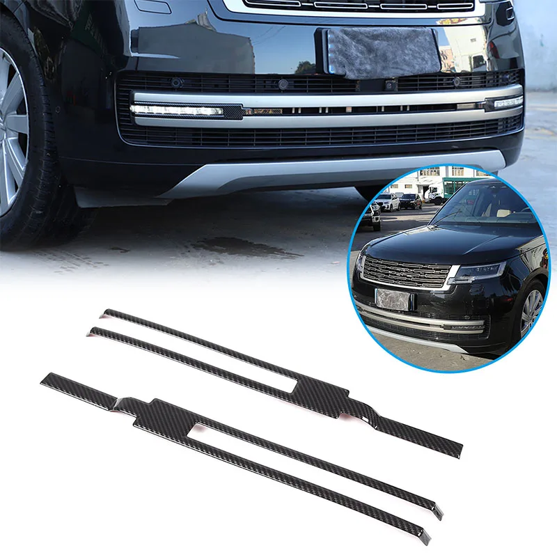 For Land Rover Range Rover Vogue L460 2023+ ABS Carbon Fiber Car Front Fog Lamp Decorative Panel  Trim Sticker Car Accessories