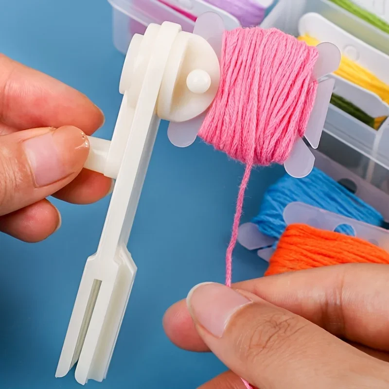 ماكينة لف الصوف اليدوية 3 قطع، جهاز لف الخيط بغرز متقاطعة، ماكينة لف يدوية للخيط والبلاستيك #1