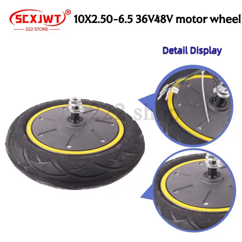 

10x2.50-6.5 Motor Wheel 36V350W/48V500W for Ninebot MAX G30 Foldable Portable Electric Scooter 10-Inch Motor Replacement