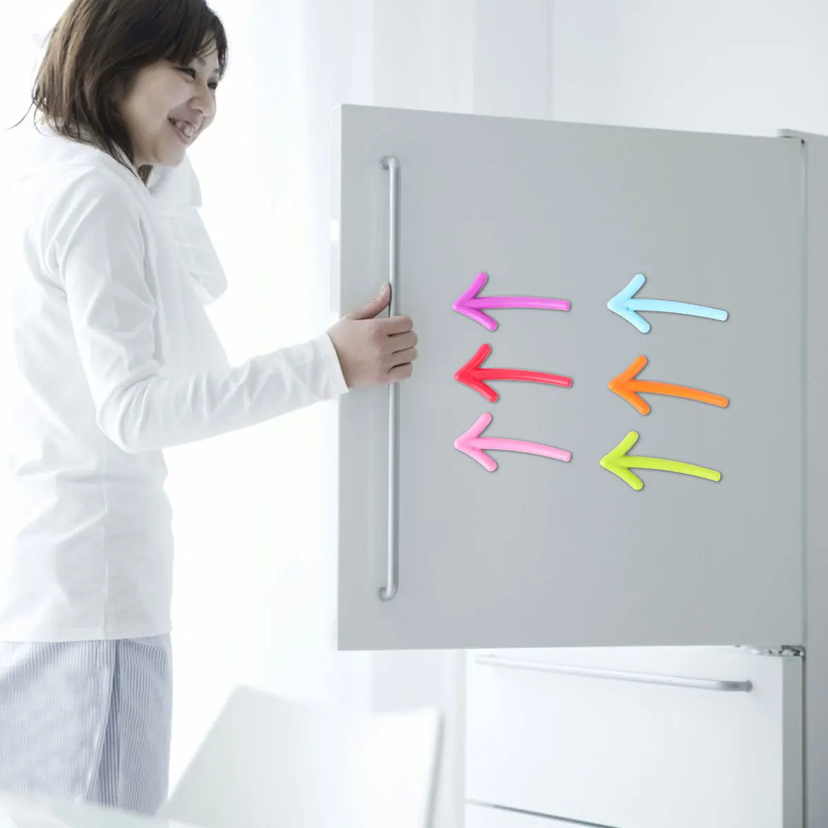 

6Pcs Magnetic Refrigerator Stickers Colorful Arrow Pattern Fridge Magnets Decoration for Notes Refrigerator Stickers
