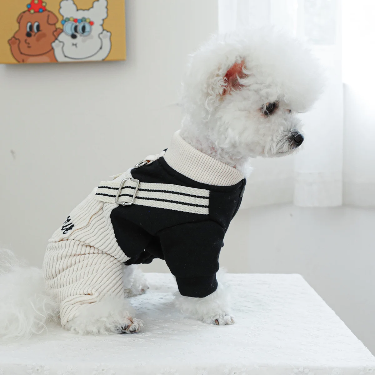 1PC Pet Clothing Spring and Autumn Love Mu Four legged Strap Pants Suitable for Small and Medium sized Dogs