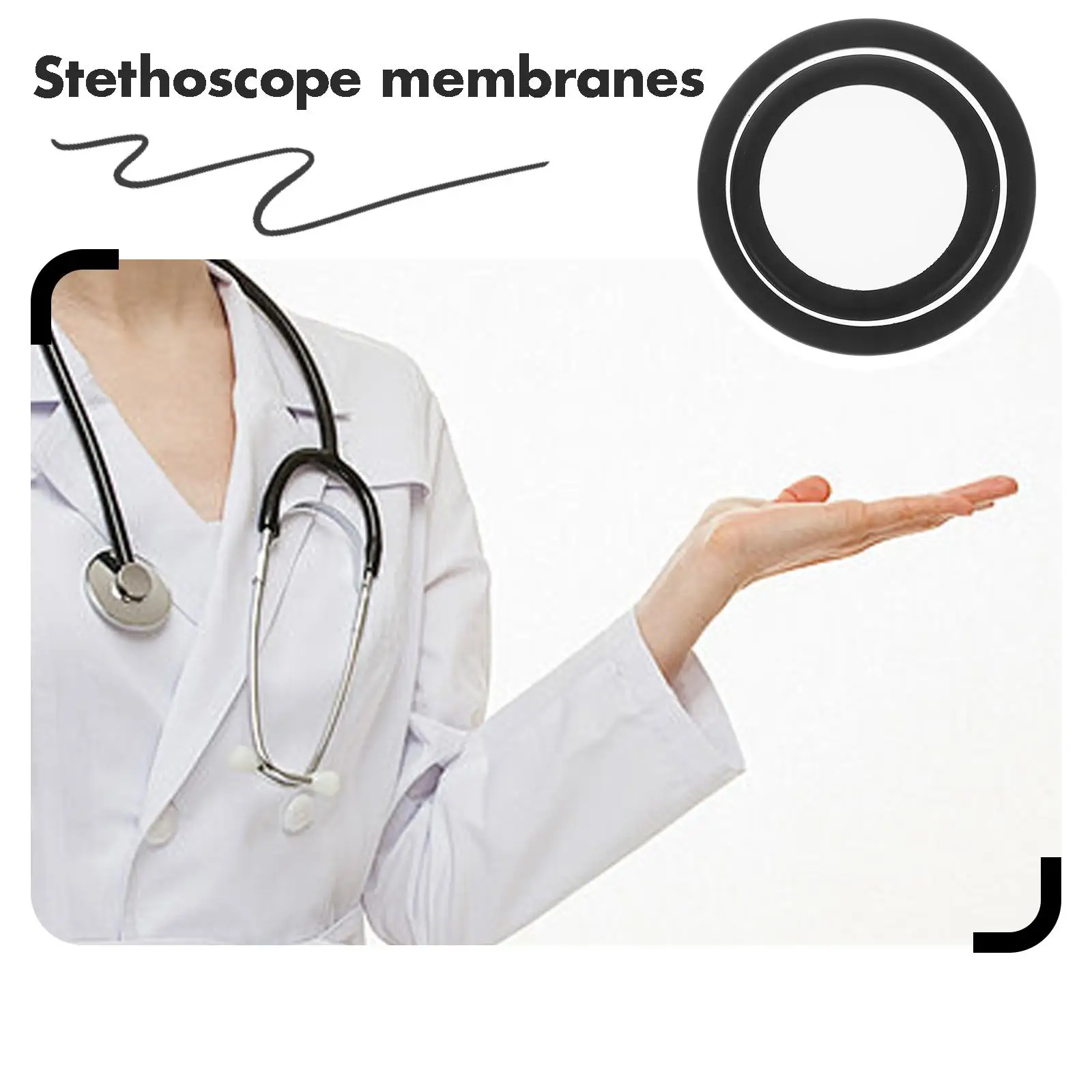 

2pcs Stethoscope Diaphragm PVC Replacement Accessories Pediatric Compatible Membrane Teaching Medical Equipment