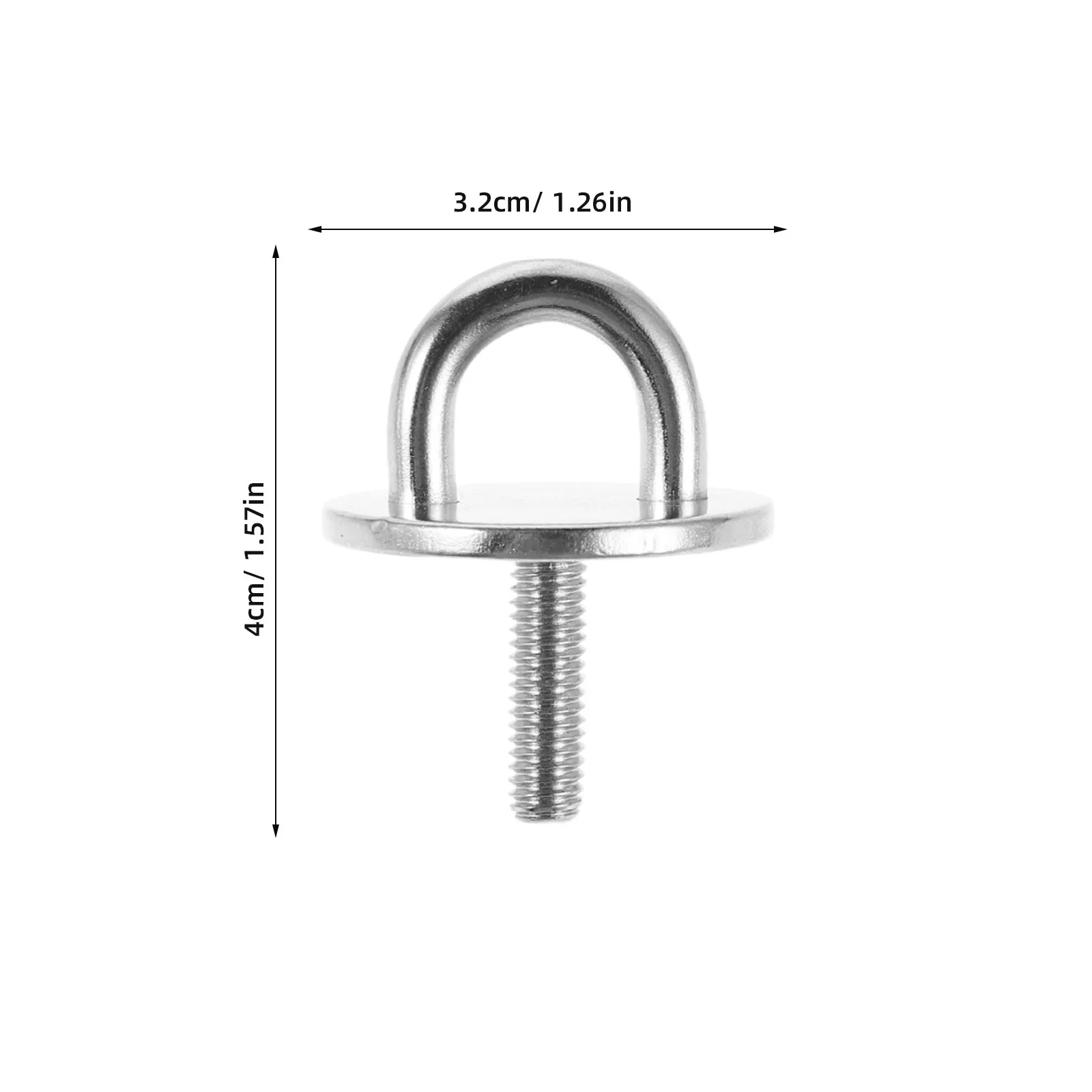 4Pcs Stainless Steel M6 Thread Heavy Duty Pad Eye Plate U Hooks for Boat Hardware Ceiling Wall Mount Marine Yacht Accessories