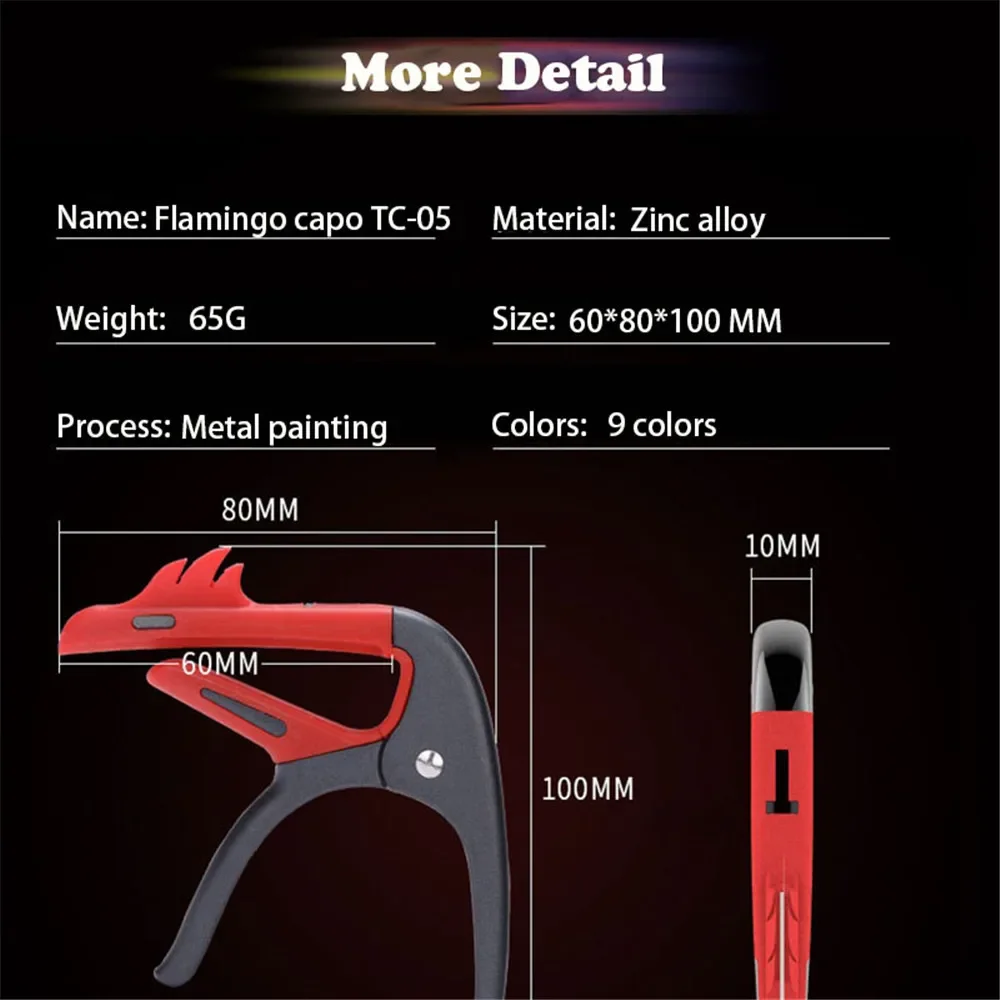 IRIN Guitar Capo Metal Flamingos Capo TC-05 for Acoustic Electric Guitar Bass Universal Quick Change Clip Guitar Parts - view 4