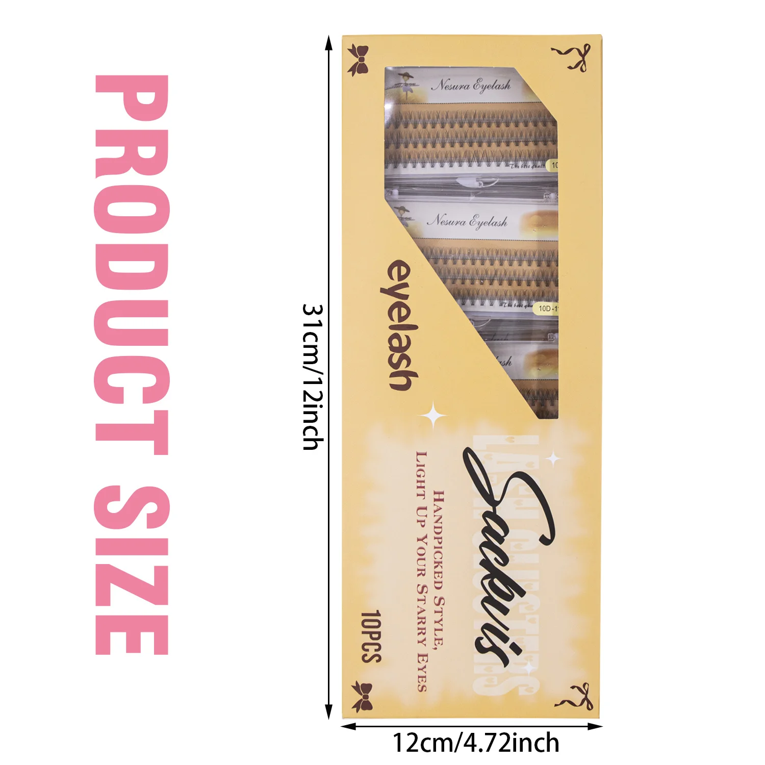 Sackvis 10 pçs 10d cachos vison diy cílios naturais individuais extensão de cílios 10d 1 caixa 60 cluster maquiagem cílios atacado