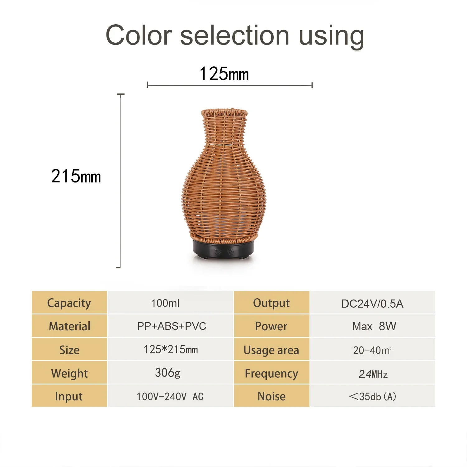 New Handmade Rattan Aromatherapy Machine Luminous Hollow Ultrasonic Alarm Air Humidifier Car Mini Aromatherapy Machine