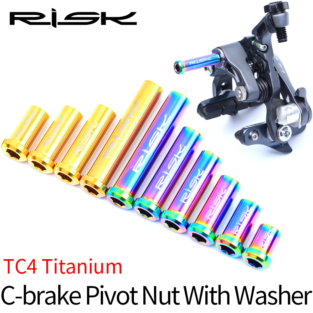 RISK Road Bike Bicycle Front Rear Brake Caliper C-brake Pivot Nut Fixing Screw Bolt With Washer Titanium M6 x10/15/20/25/30/40mm