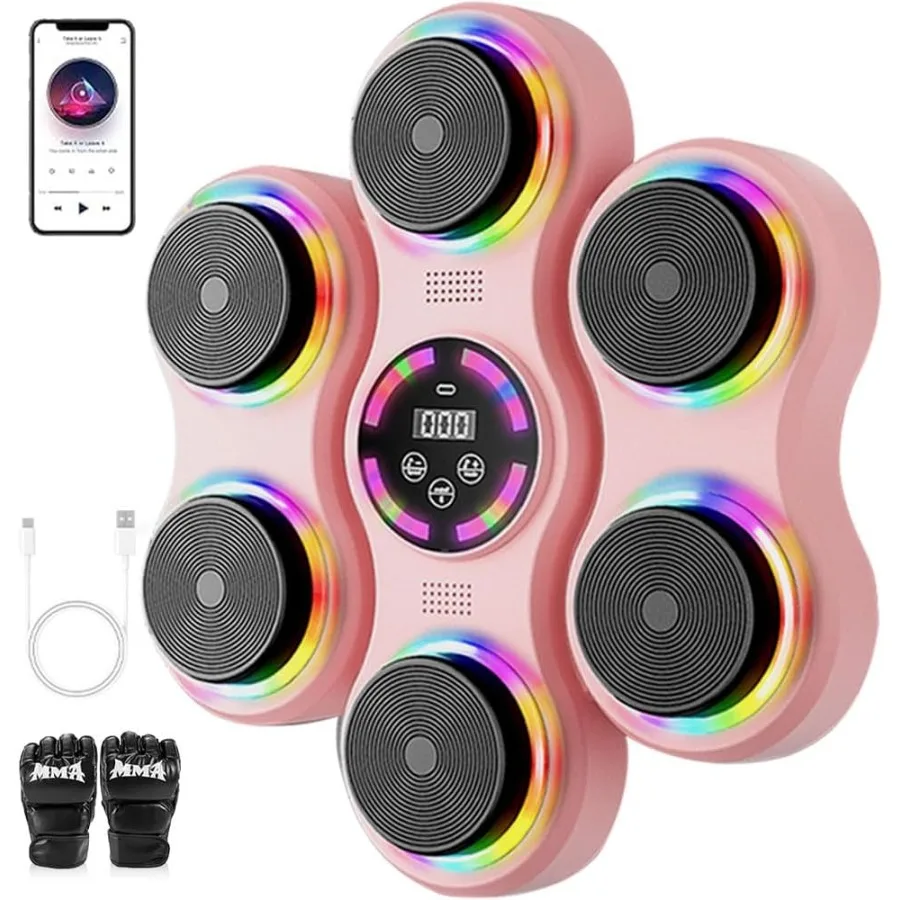 Inteligentny trener bokserski Bluetooth do montażu na ścianie, do domu, biura lub na siłownię, z obsługą audio i muzyką, interaktywny sprzęt do treningu.
