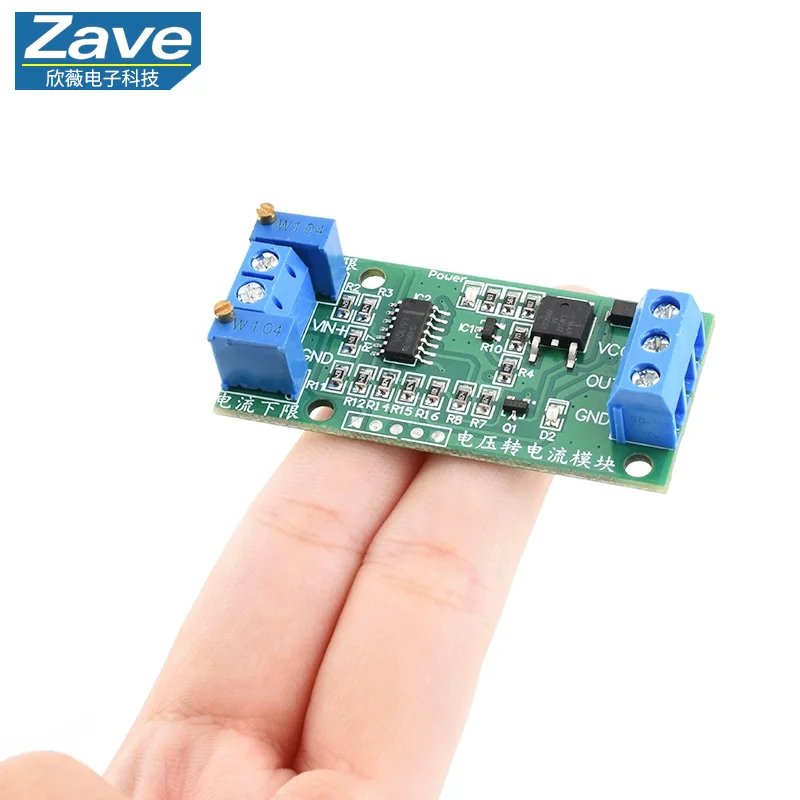 Voltage-to-Current Signal Converter, 0-2.5V/3.3V/5V/10V/15V/24V to 4-20mA Transmitter