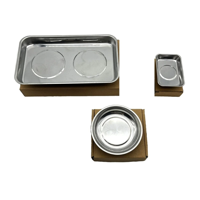 3 Pieces Trays Set Stainless Steel Parts Tray Tray Holder for Socket Screw Bolts Parts