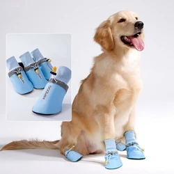 4pcs Large Pet Dogs Shoes WaterproofAnti-Slip Rubber Shoes for Pet Dogs, Waterproof Rain Shoes, Outdoor Footwear, Socks