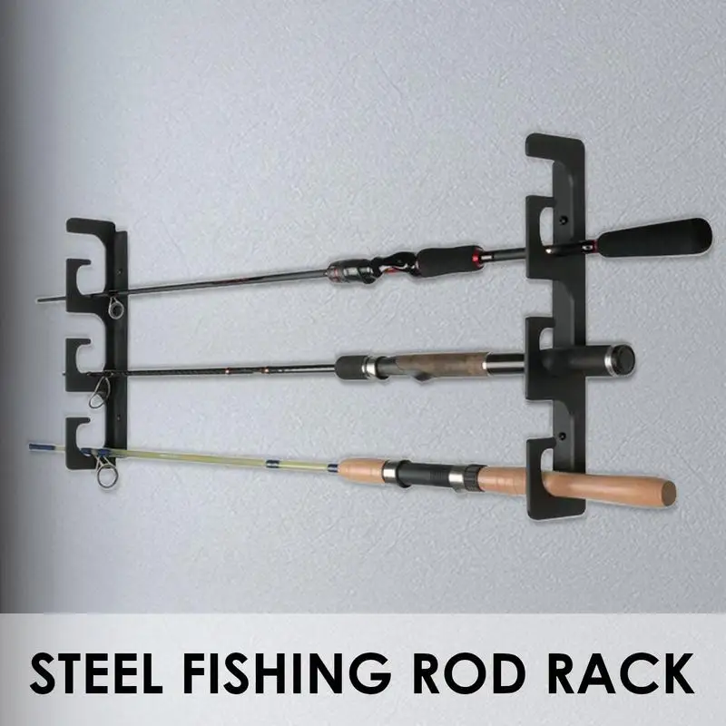 Horizontal Rack Fishing Rod Holder Pole Storage Tool Wall Mount Modular For Garage Fishing Accessories