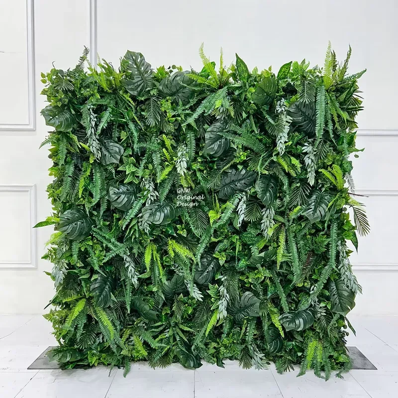 GNW Factory Silk Wall 8*8ft Roll Easy Install Greenery Artificial Flower Wedding Event Party Wall Decor Model 001