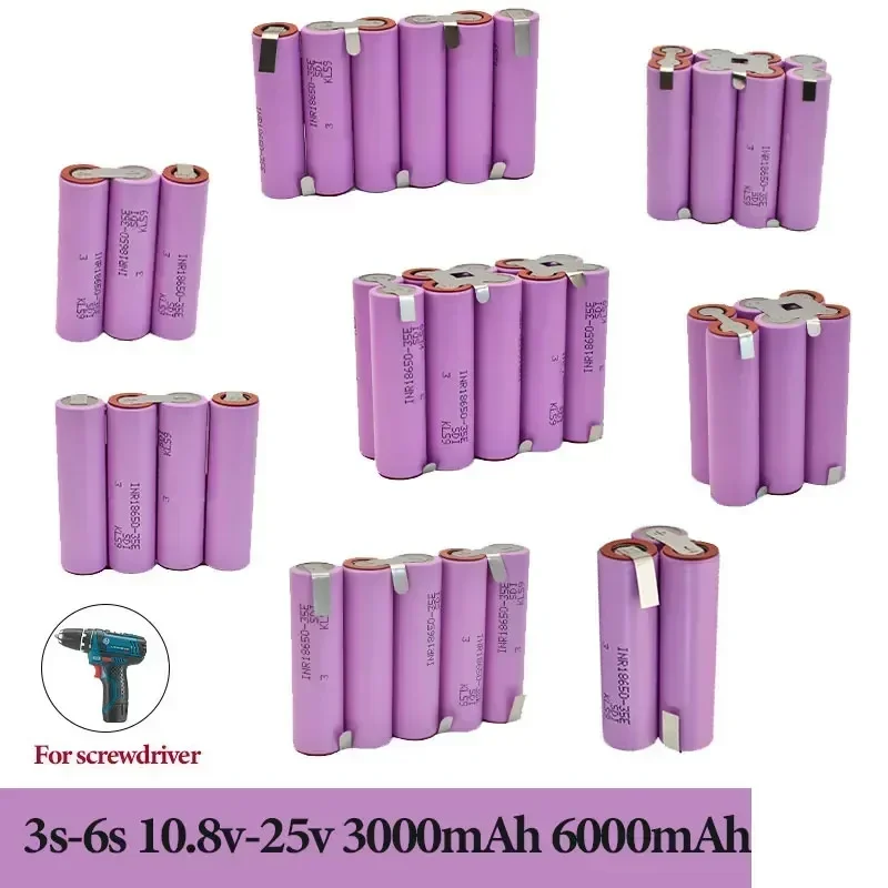 New 35E 18650 3500mAh 7000mAh 3S 4S 5S 6S 8S 7.4V 12.6V 14.8V 18V 25.2V 29.6V for Screwdriver Batteries Weld Battery Pack